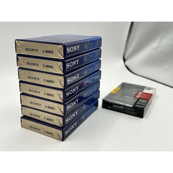 SONY HiFi 90 Minute Blank Normal Bias Cassette Tapes Hi Fi + Maxell Lot of 8 NEW - Picture 8 of 8